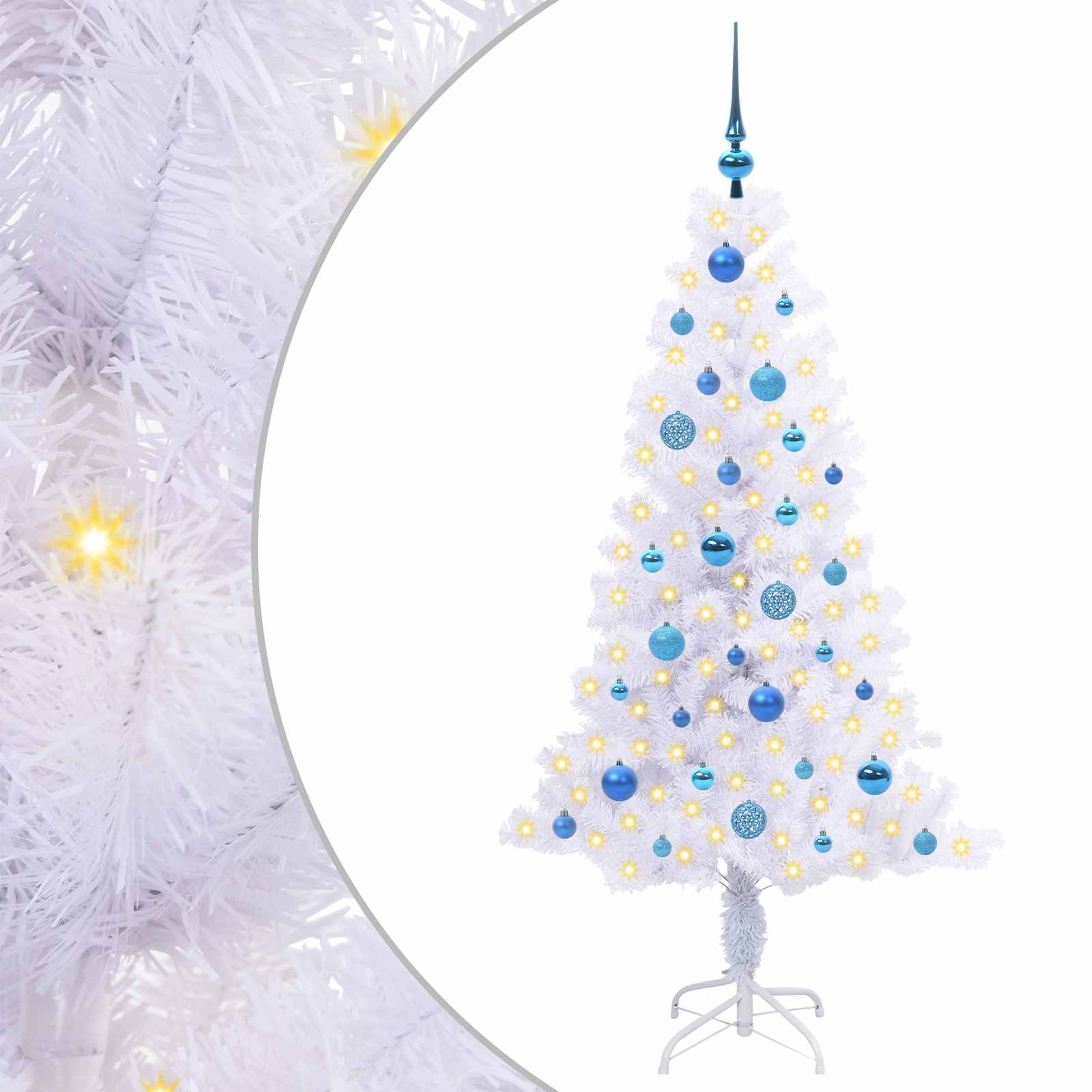 Albero di Natale artificiale Bianco 150 cm PVC e Acciaio 3426655