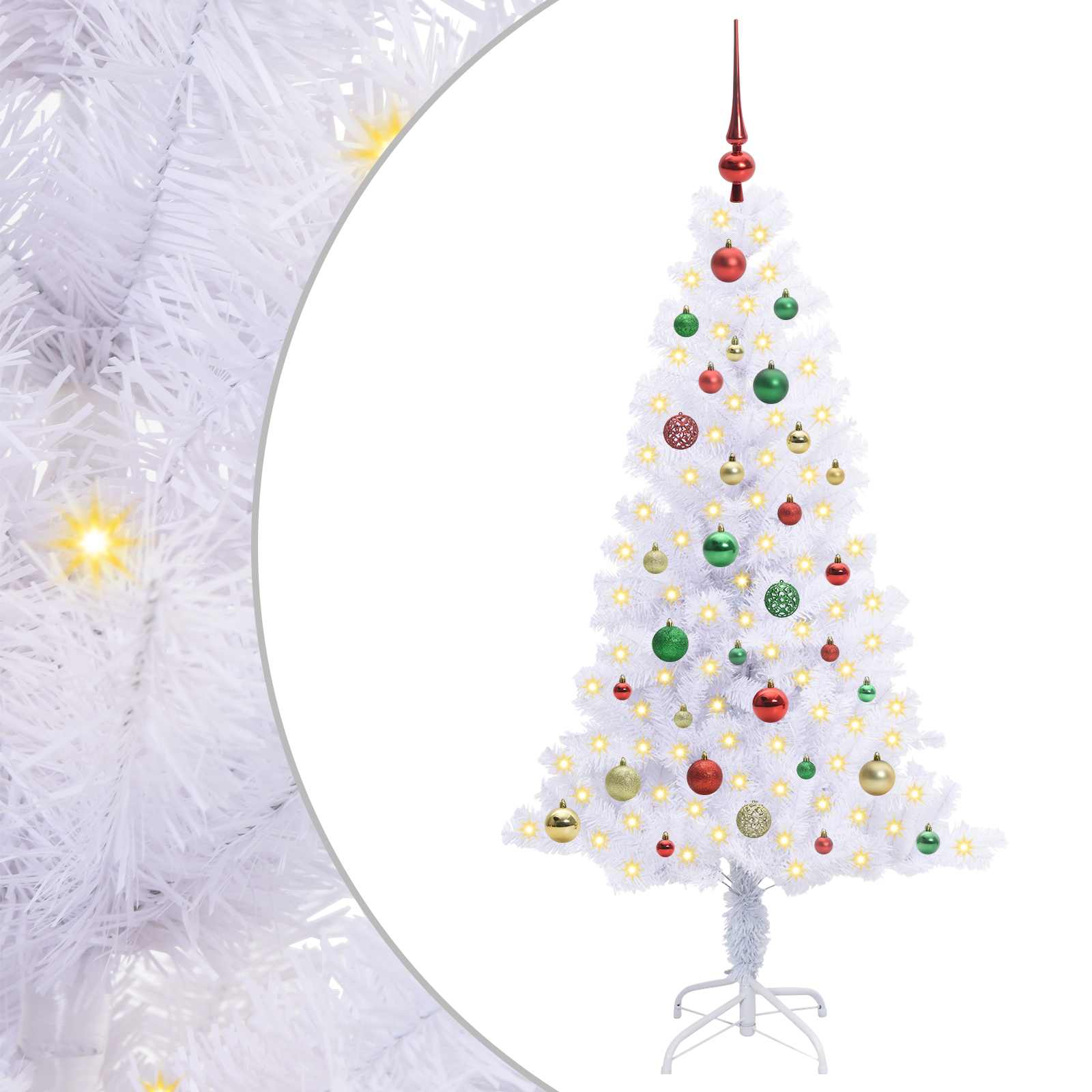 Albero di Natale artificiale Bianco 150 cm PVC e Acciaio 3426656