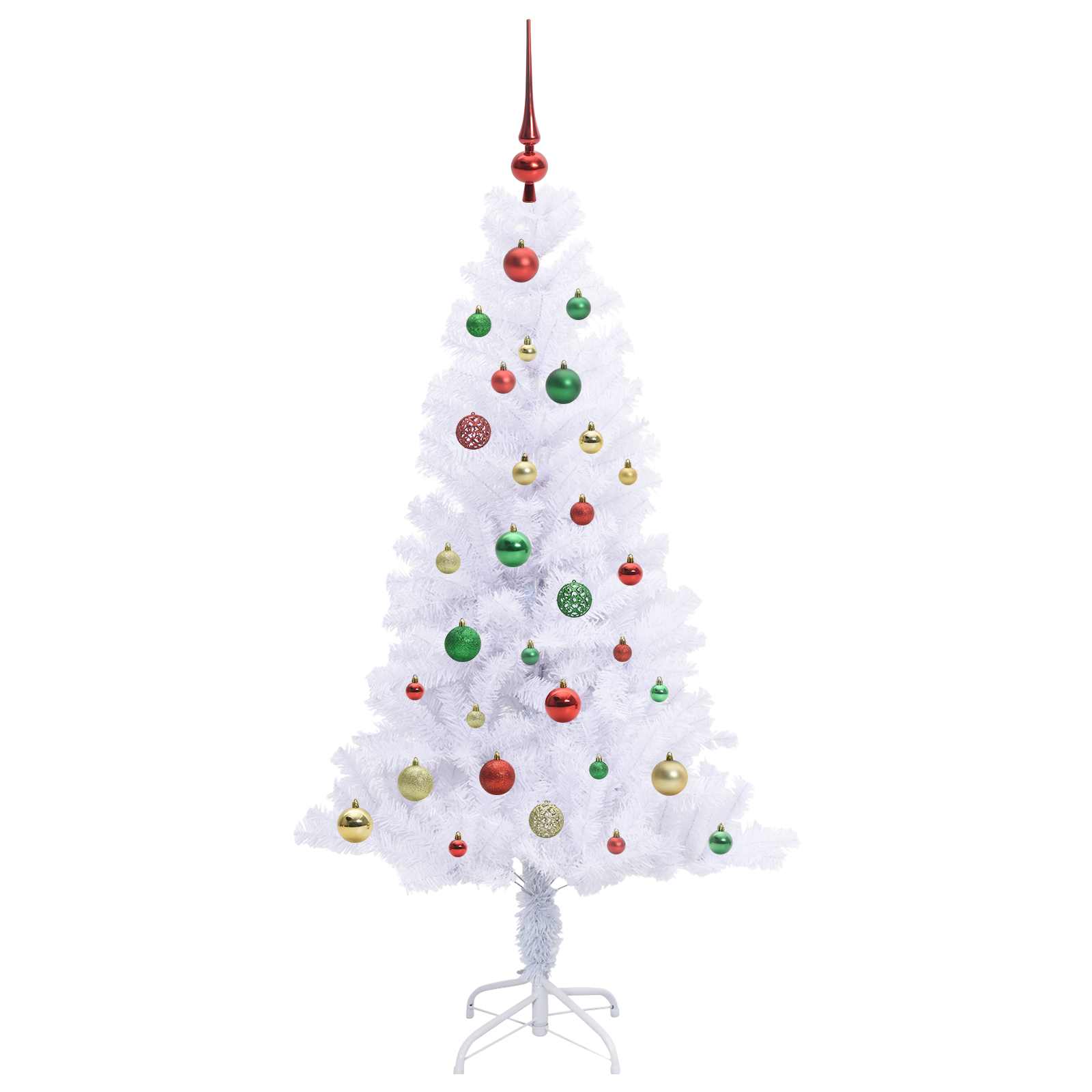 Albero di Natale Artificiale-Albero Natalizio Bianco 150 cm PVC e Acciaio 100672