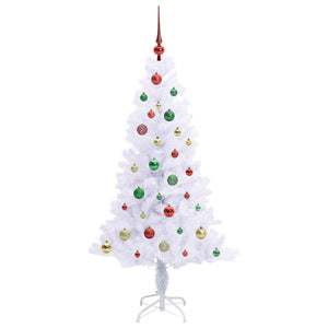 Albero di Natale Artificiale-Albero Natalizio Bianco 150 cm PVC e Acciaio 100672