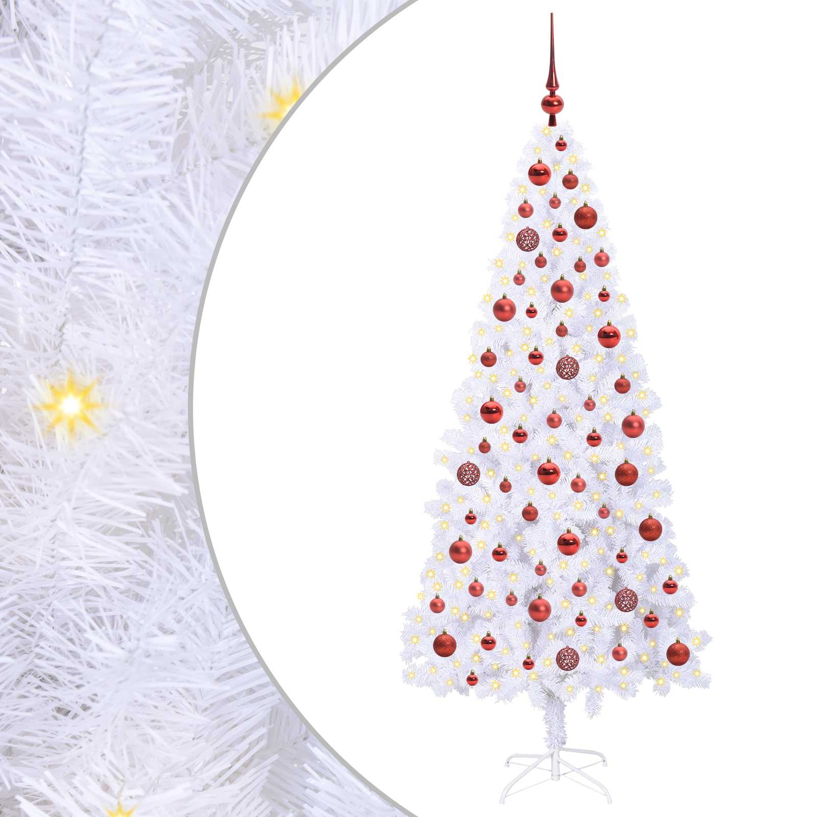 Albero di Natale artificiale Bianco 180 cm PVC e Acciaio 3426657