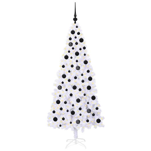 Albero di Natale Artificiale-Albero Natalizio Bianco 180 cm PVC e Acciaio 195609