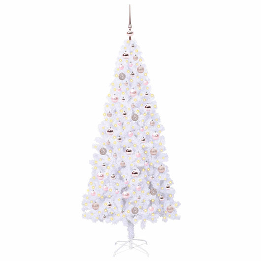 Albero di Natale Artificiale-Albero Natalizio Bianco 180 cm PVC e Acciaio 434701