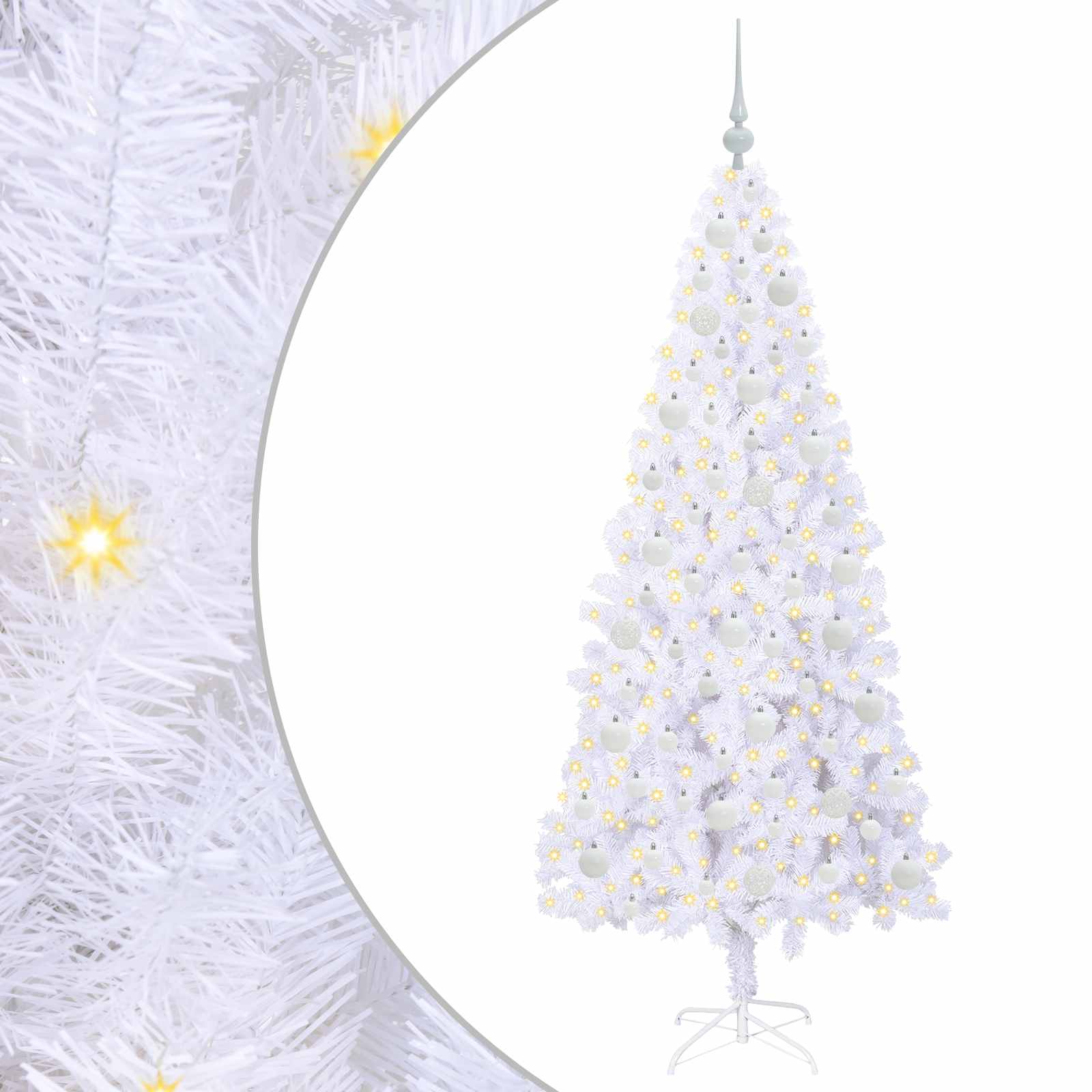 Albero di Natale artificiale Bianco 180 cm PVC e Acciaio 3426660