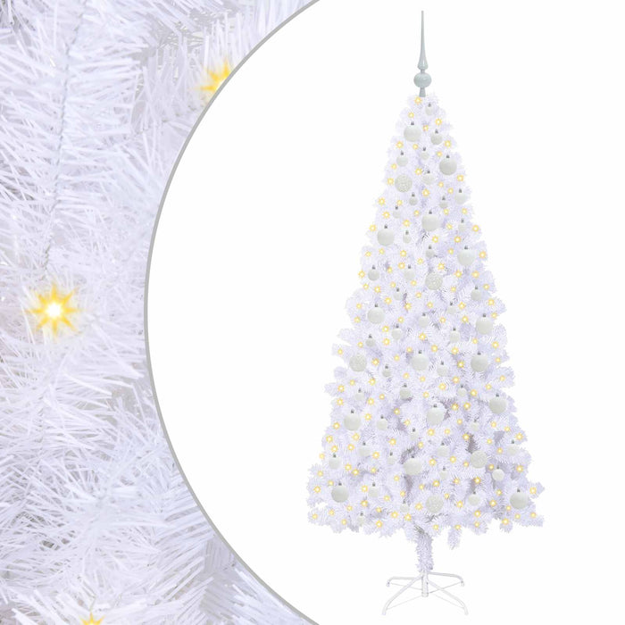 Albero di Natale Artificiale-Albero Natalizio Bianco 180 cm PVC e Acciaio 667610