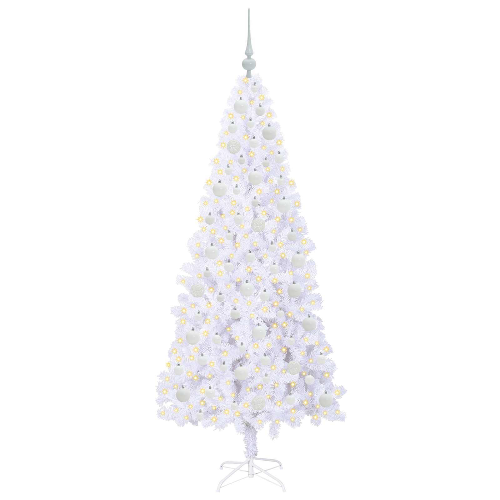 Albero di Natale Artificiale-Albero Natalizio Bianco 180 cm PVC e Acciaio 667610