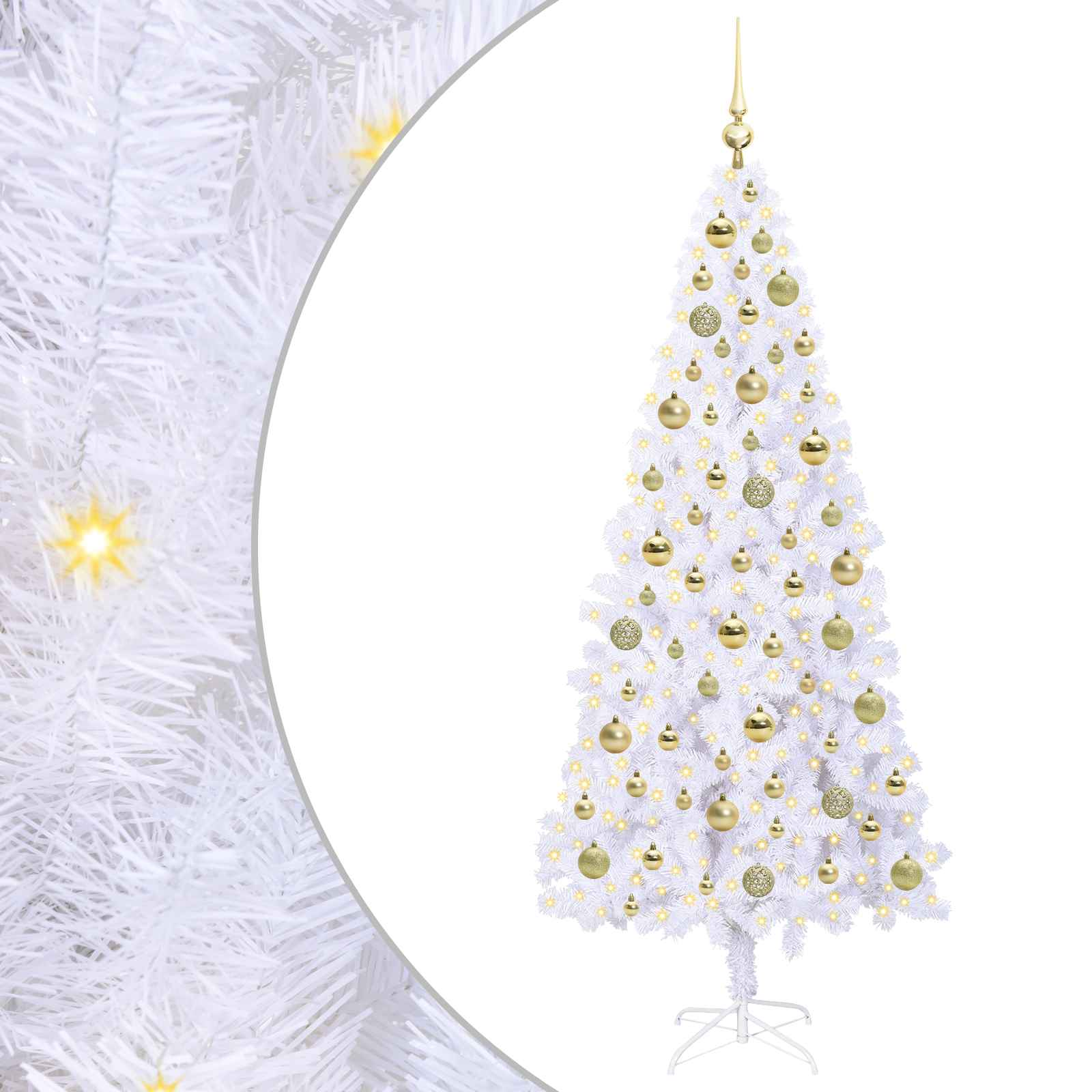 Albero di Natale artificiale Bianco 180 cm PVC e Acciaio 3426661