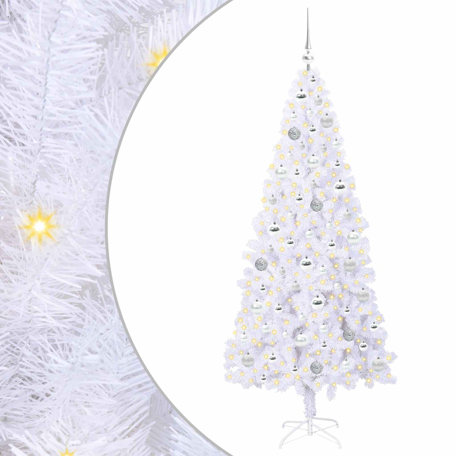Albero di Natale artificiale Bianco 180 cm PVC e Acciaio 3426662