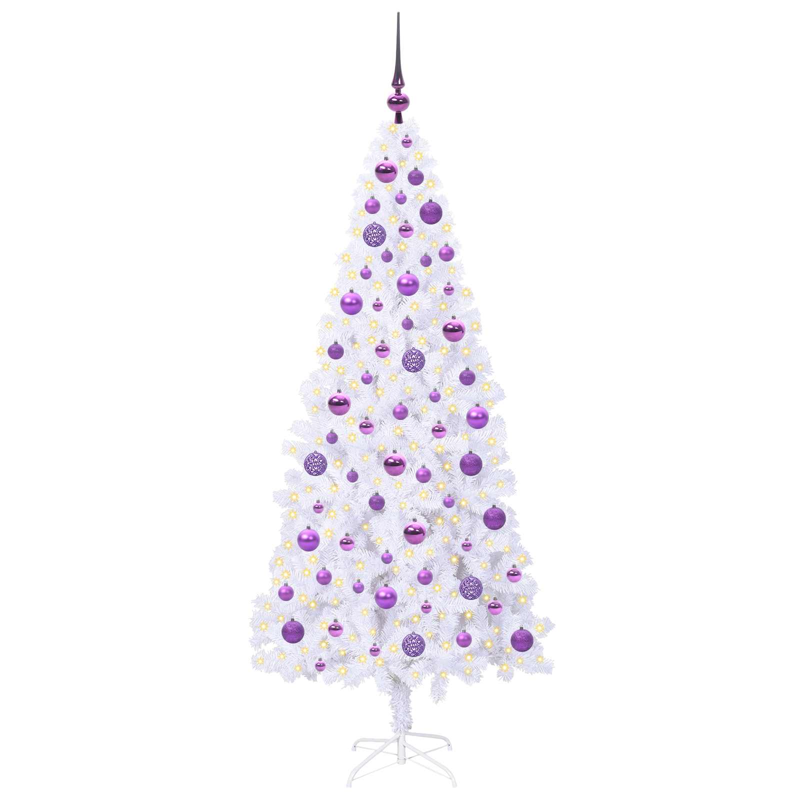 Albero di Natale Artificiale-Albero Natalizio Bianco 180 cm PVC e Acciaio 822318