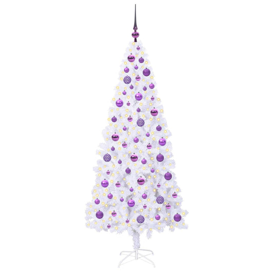 Albero di Natale Artificiale-Albero Natalizio Bianco 180 cm PVC e Acciaio 822318