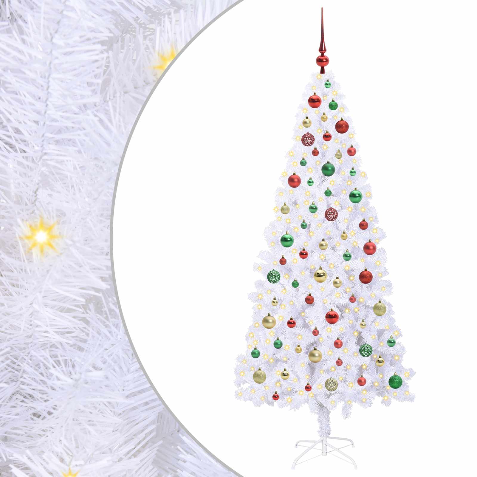 Albero di Natale artificiale Bianco 180 cm PVC e Acciaio 3426665