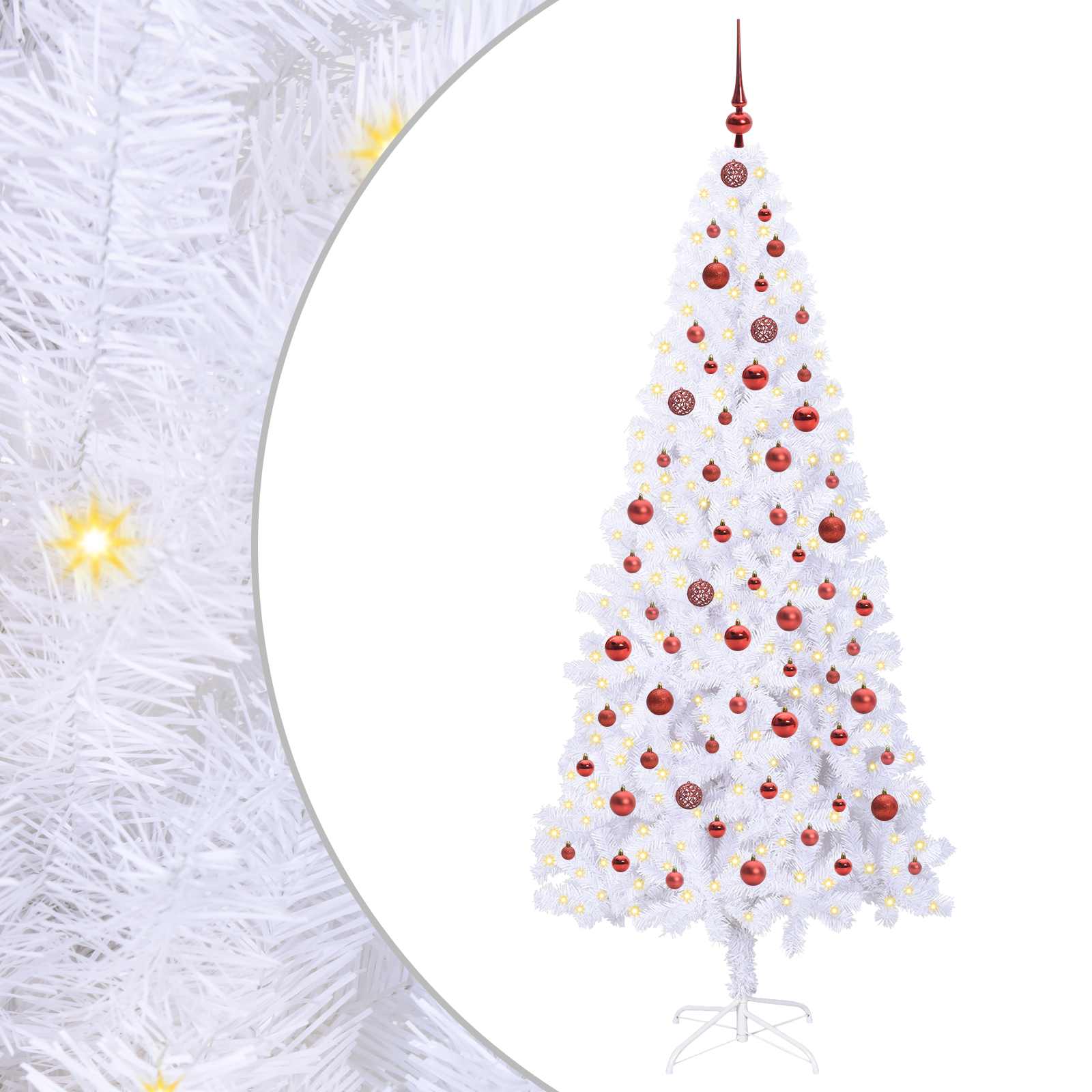 Albero di Natale artificiale Bianco 210 cm PVC e Acciaio 3426666