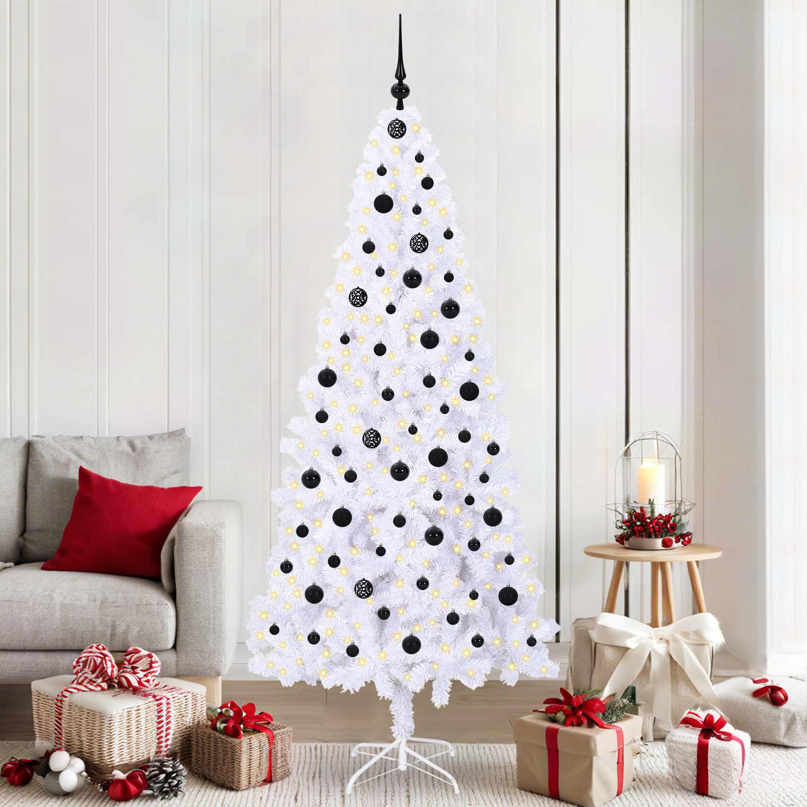 Albero di Natale artificiale Bianco 210 cm PVC e Acciaio 3426667