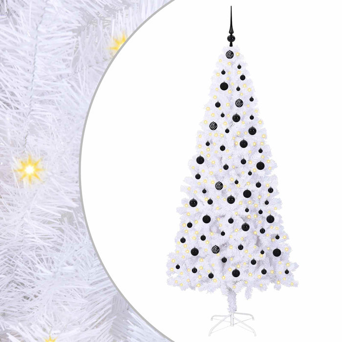 Albero di Natale Artificiale-Albero Natalizio Bianco 210 cm PVC e Acciaio 197792