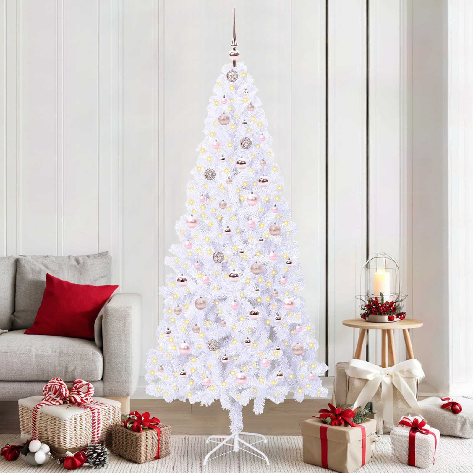 Albero di Natale artificiale Bianco 210 cm PVC e Acciaio 3426668