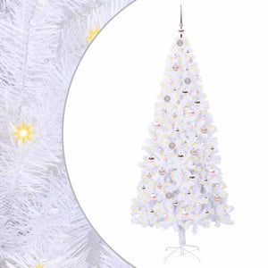 Albero di Natale Artificiale-Albero Natalizio Bianco 210 cm PVC e Acciaio 383535