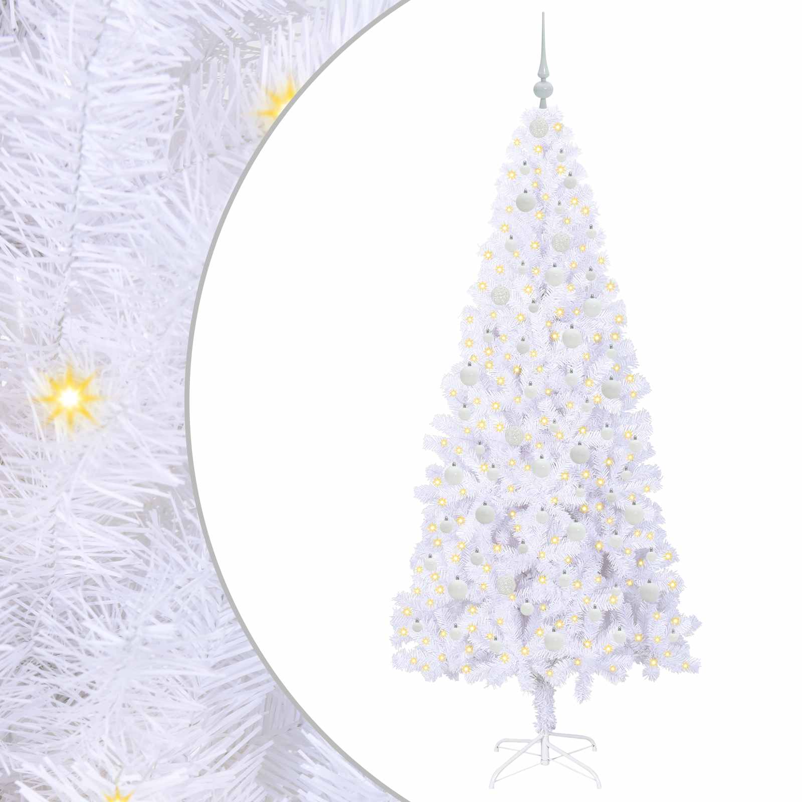 Albero di Natale artificiale Bianco 210 cm PVC e Acciaio 3426669
