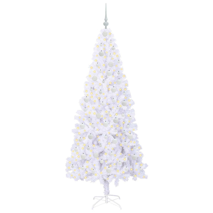 Albero di Natale Artificiale-Albero Natalizio Bianco 210 cm PVC e Acciaio 111936