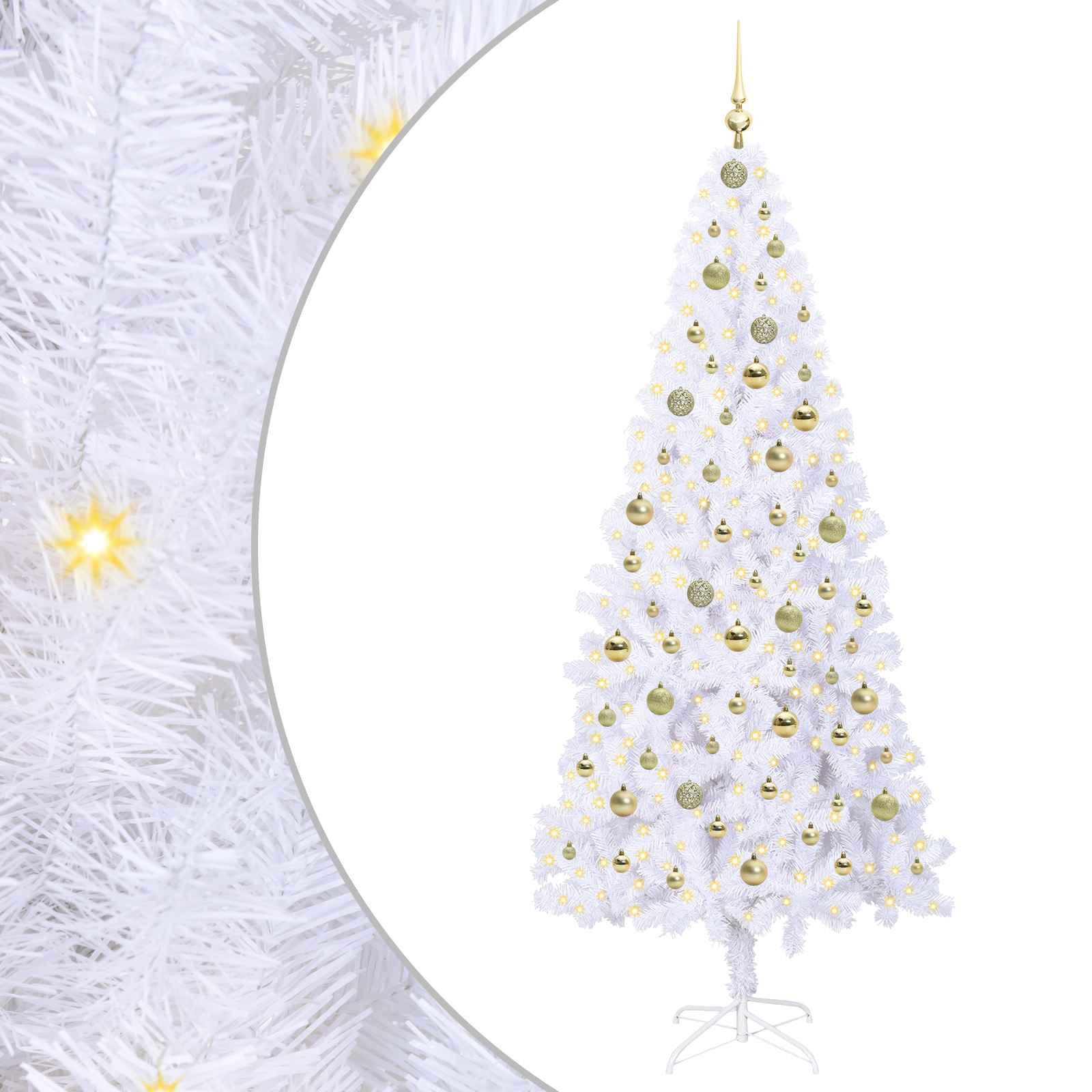 Albero di Natale artificiale Bianco 210 cm PVC e Acciaio 3426670