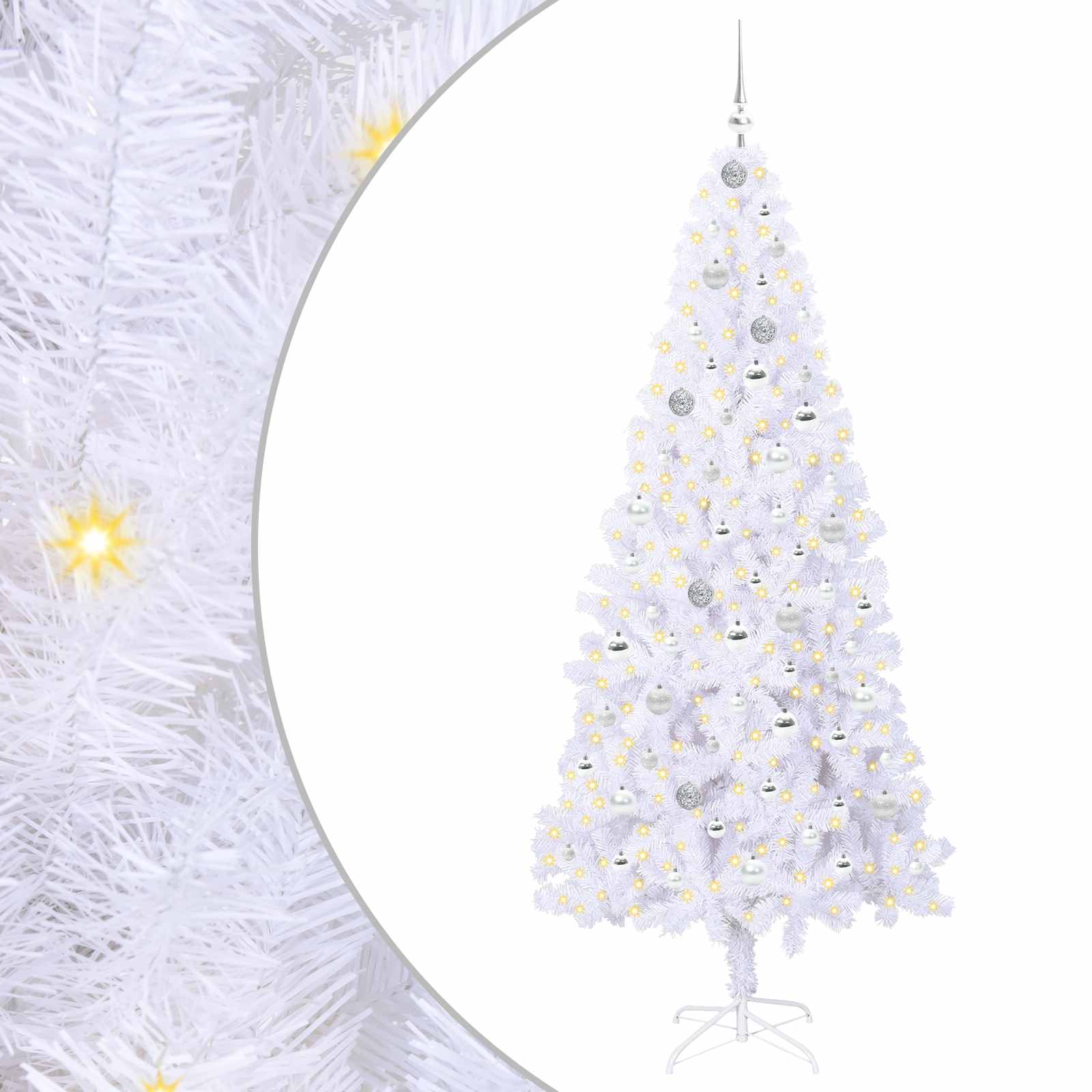 Albero di Natale artificiale Bianco 210 cm PVC e Acciaio 3426671