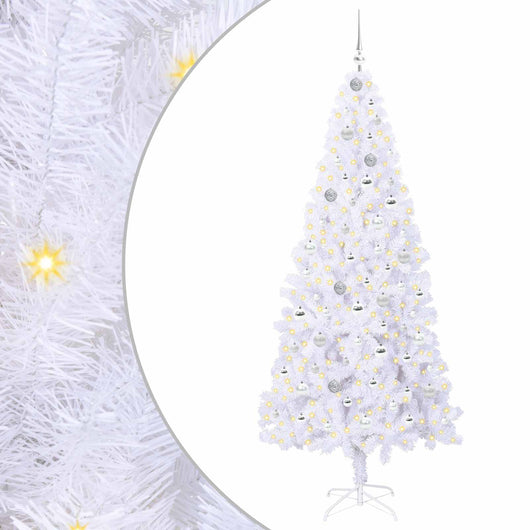 Albero di Natale artificiale Bianco 210 cm PVC e Acciaio 3426671