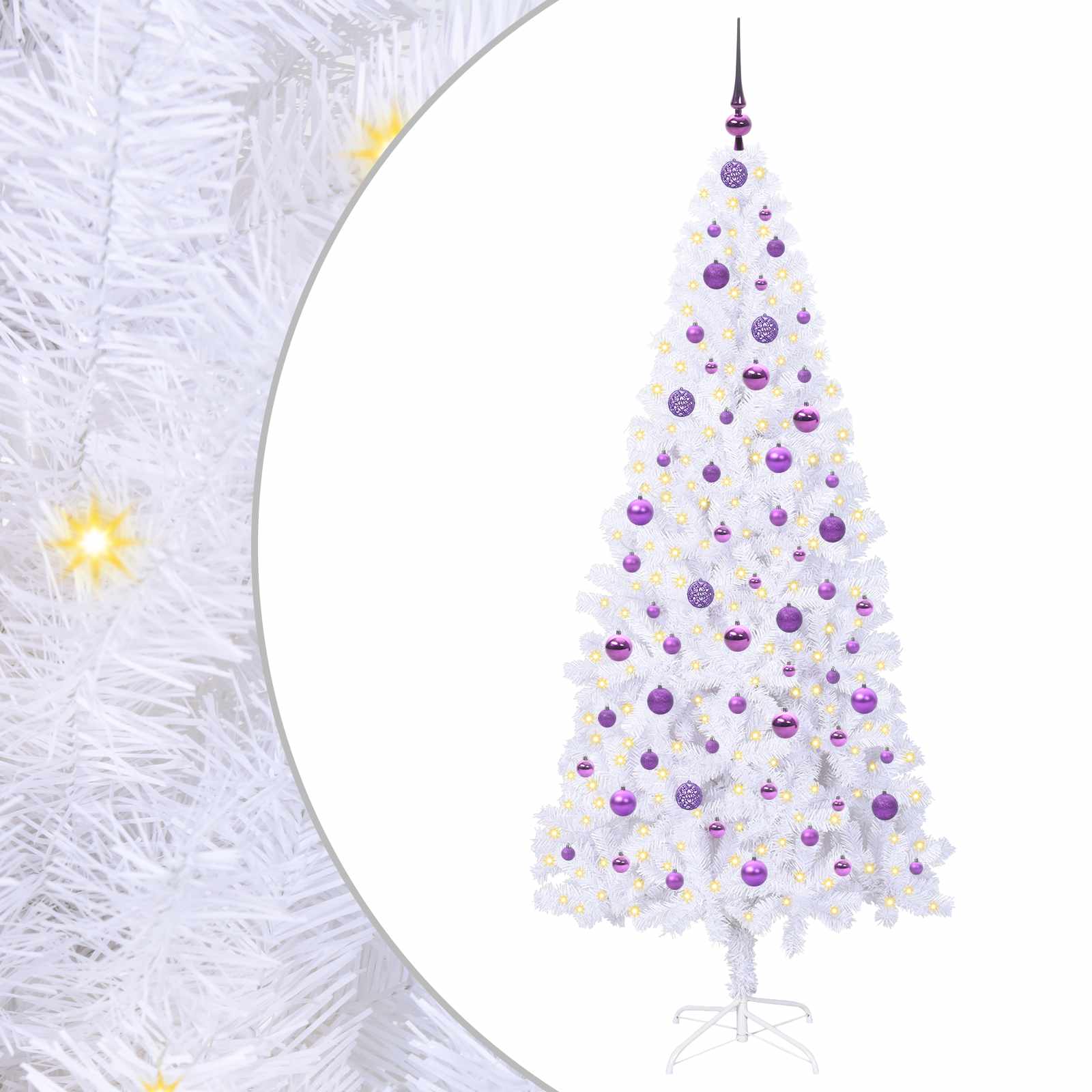 Albero di Natale artificiale Bianco 210 cm PVC e Acciaio 3426672