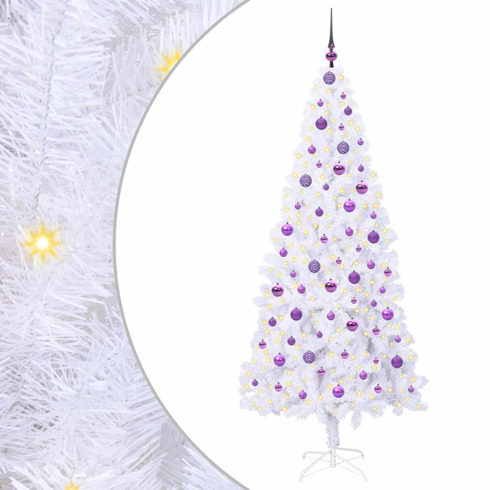 Albero di Natale artificiale Bianco 210 cm PVC e Acciaio 3426672
