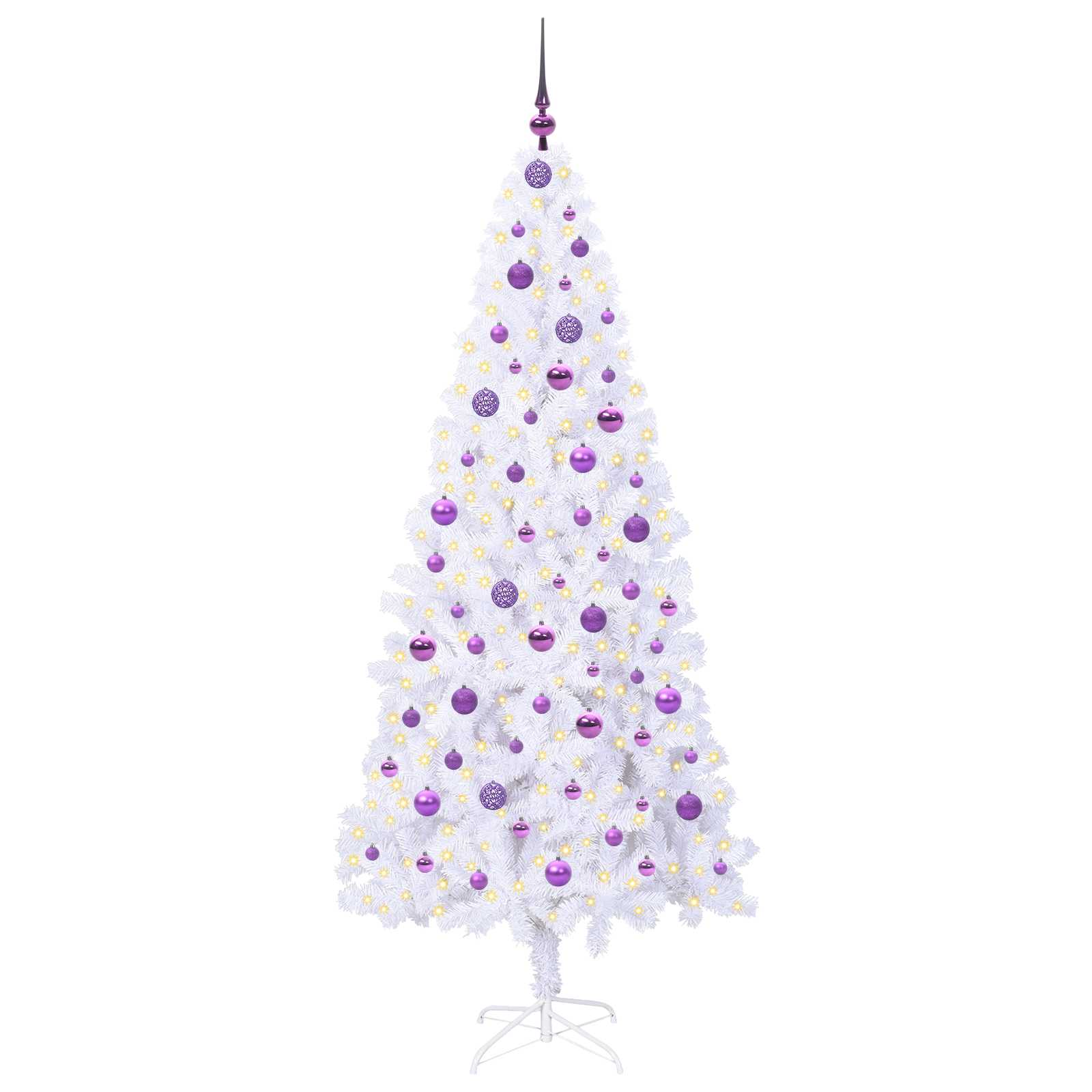 Albero di Natale Artificiale-Albero Natalizio Bianco 210 cm PVC e Acciaio 303443