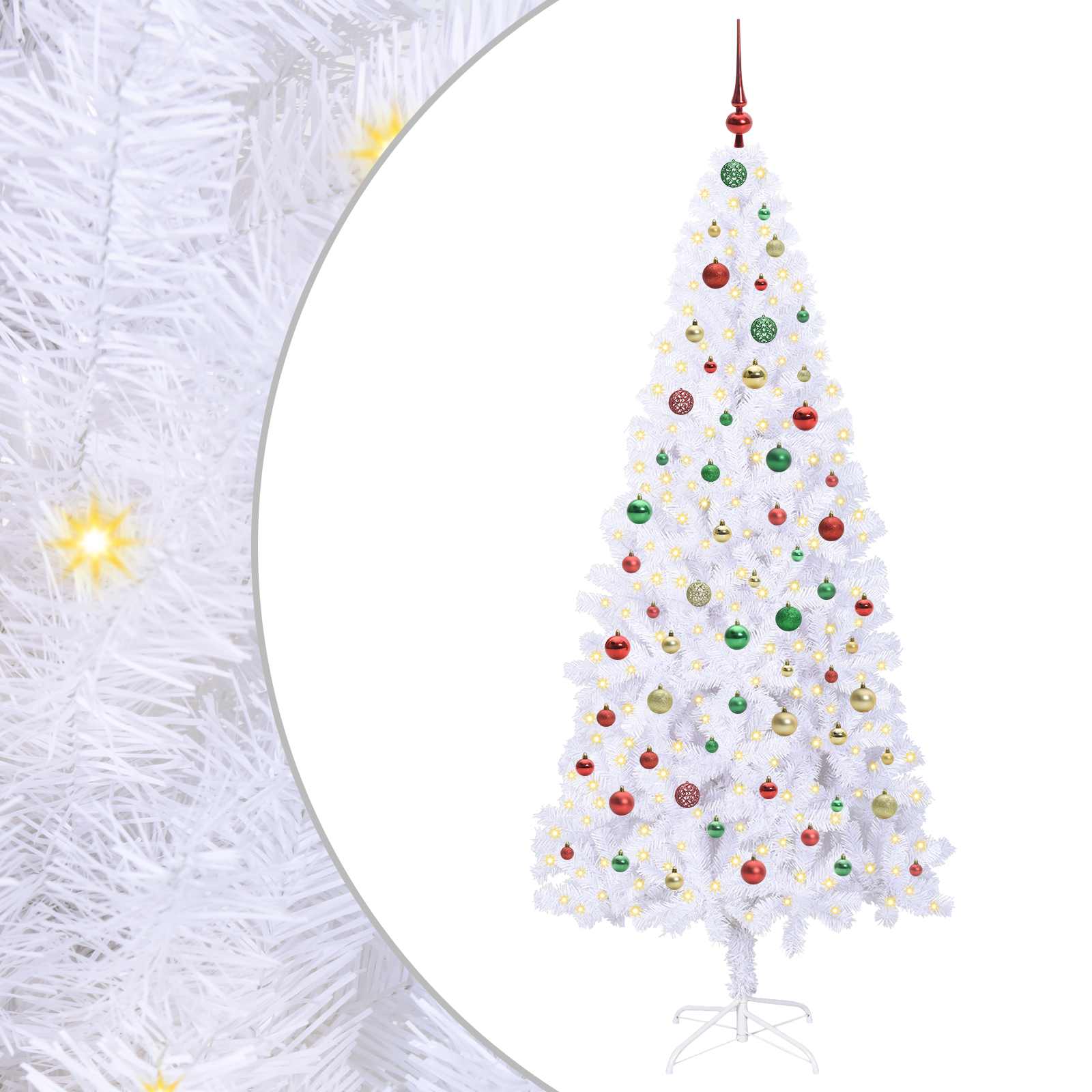 Albero di Natale artificiale Bianco 210 cm PVC e Acciaio 3426674