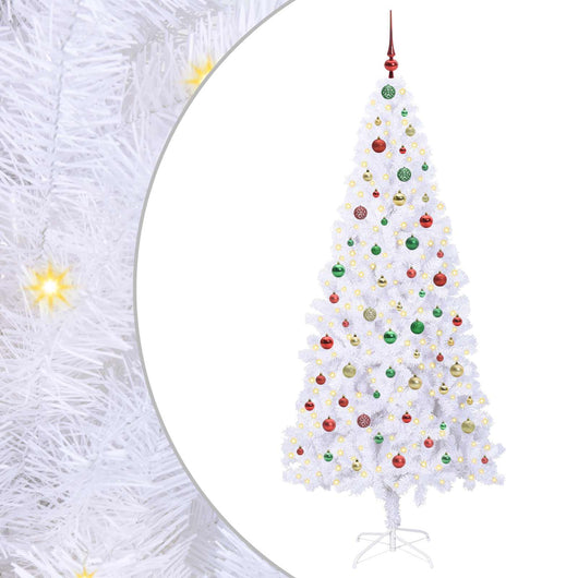Albero di Natale artificiale Bianco 210 cm PVC e Acciaio 3426674