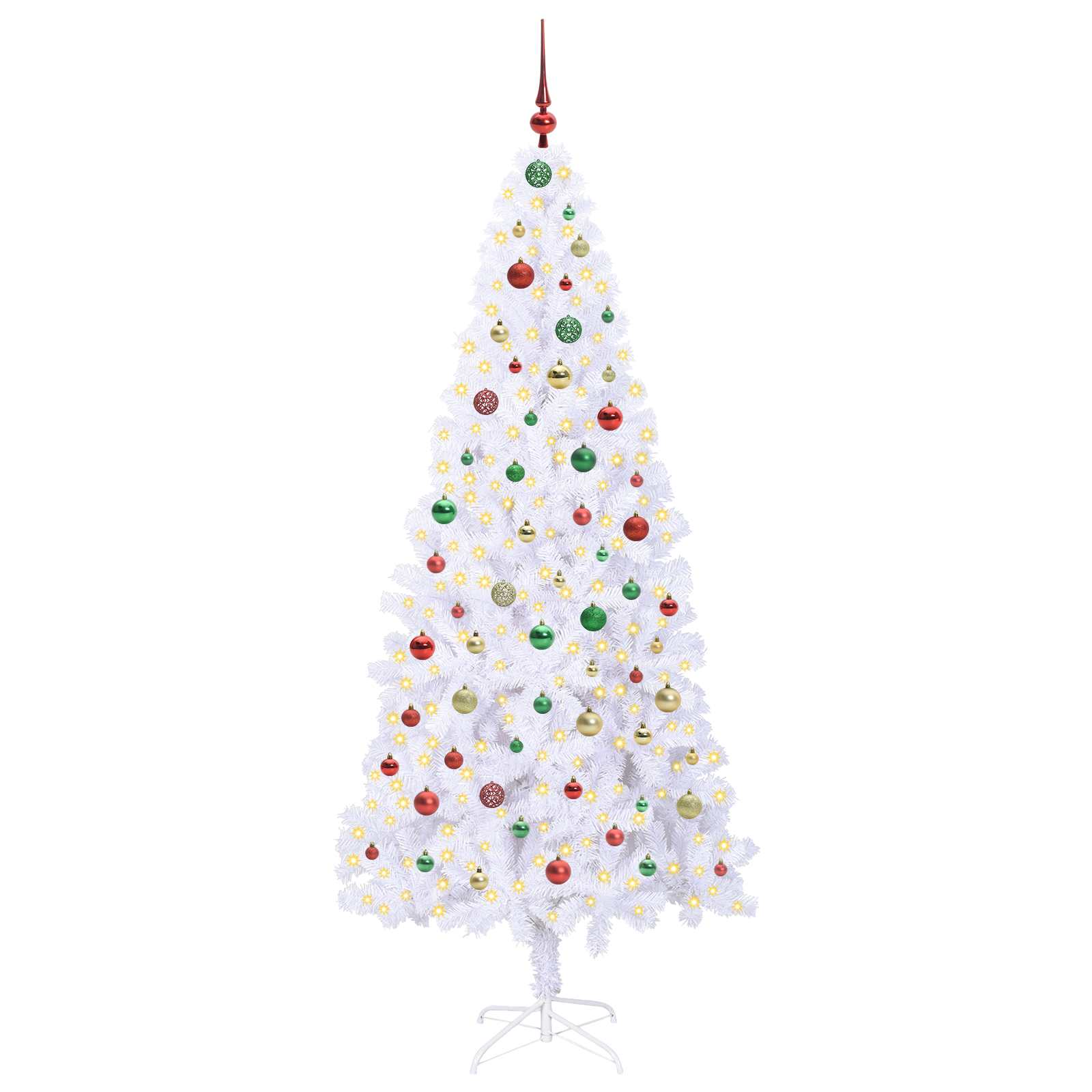 Albero di Natale artificiale Bianco 210 cm PVC e Acciaio 3426674