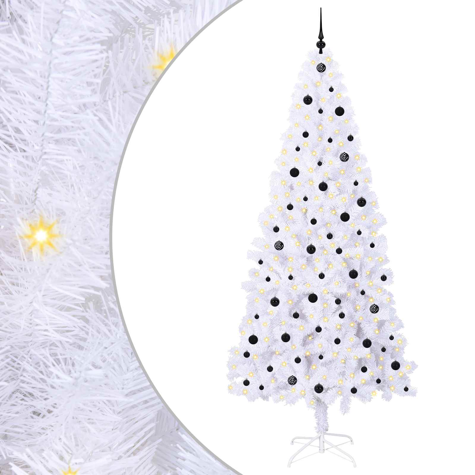 Albero di Natale artificiale Bianco 240 cm PVC e Acciaio 3426676