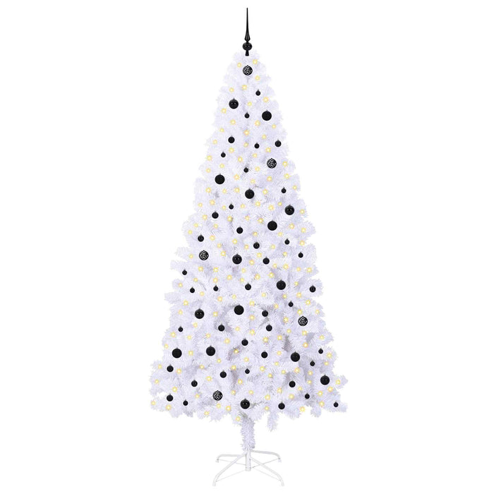 Albero di Natale Artificiale-Albero Natalizio Bianco 240 cm PVC e Acciaio 865013
