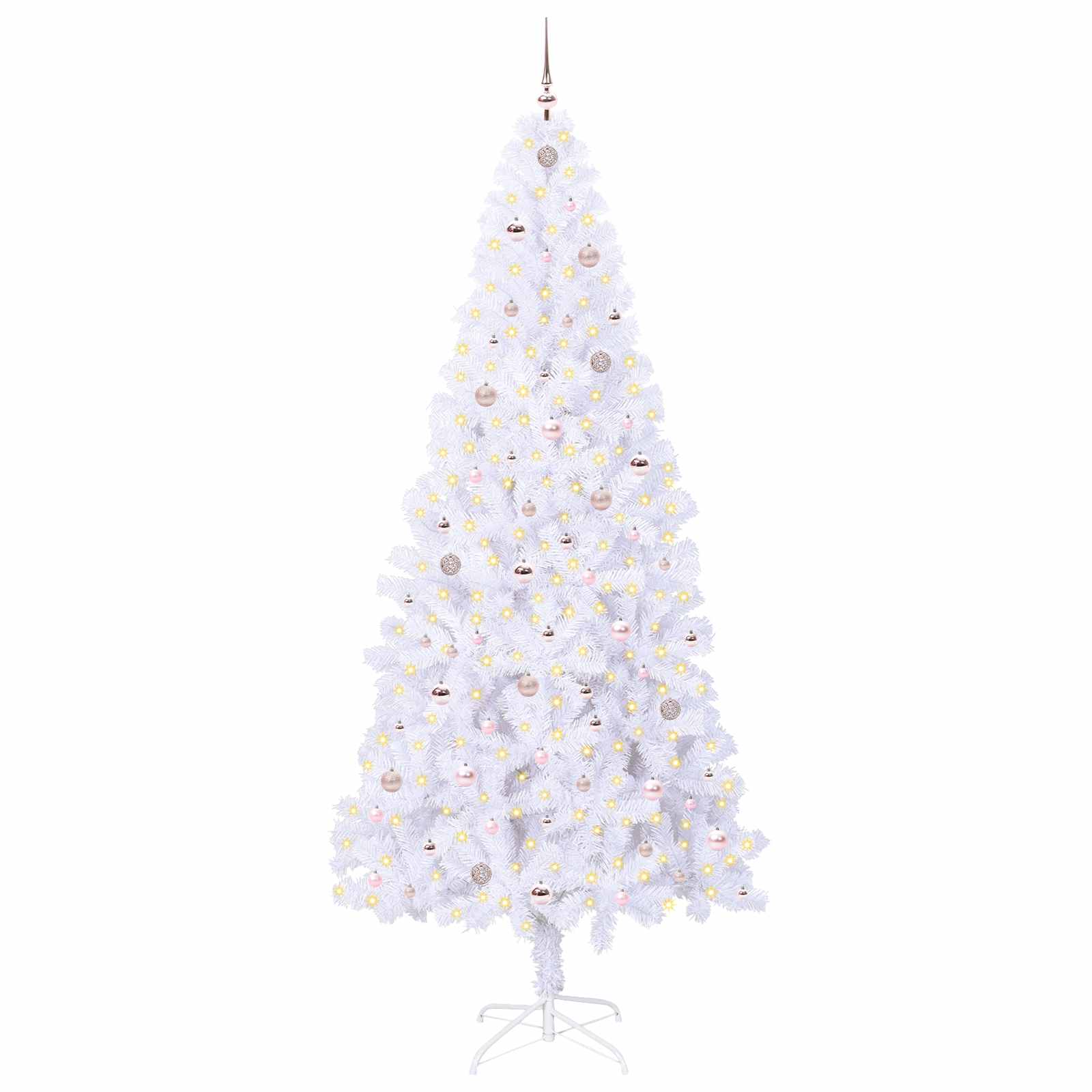 Albero di Natale Artificiale-Albero Natalizio Bianco 240 cm PVC e Acciaio 650587