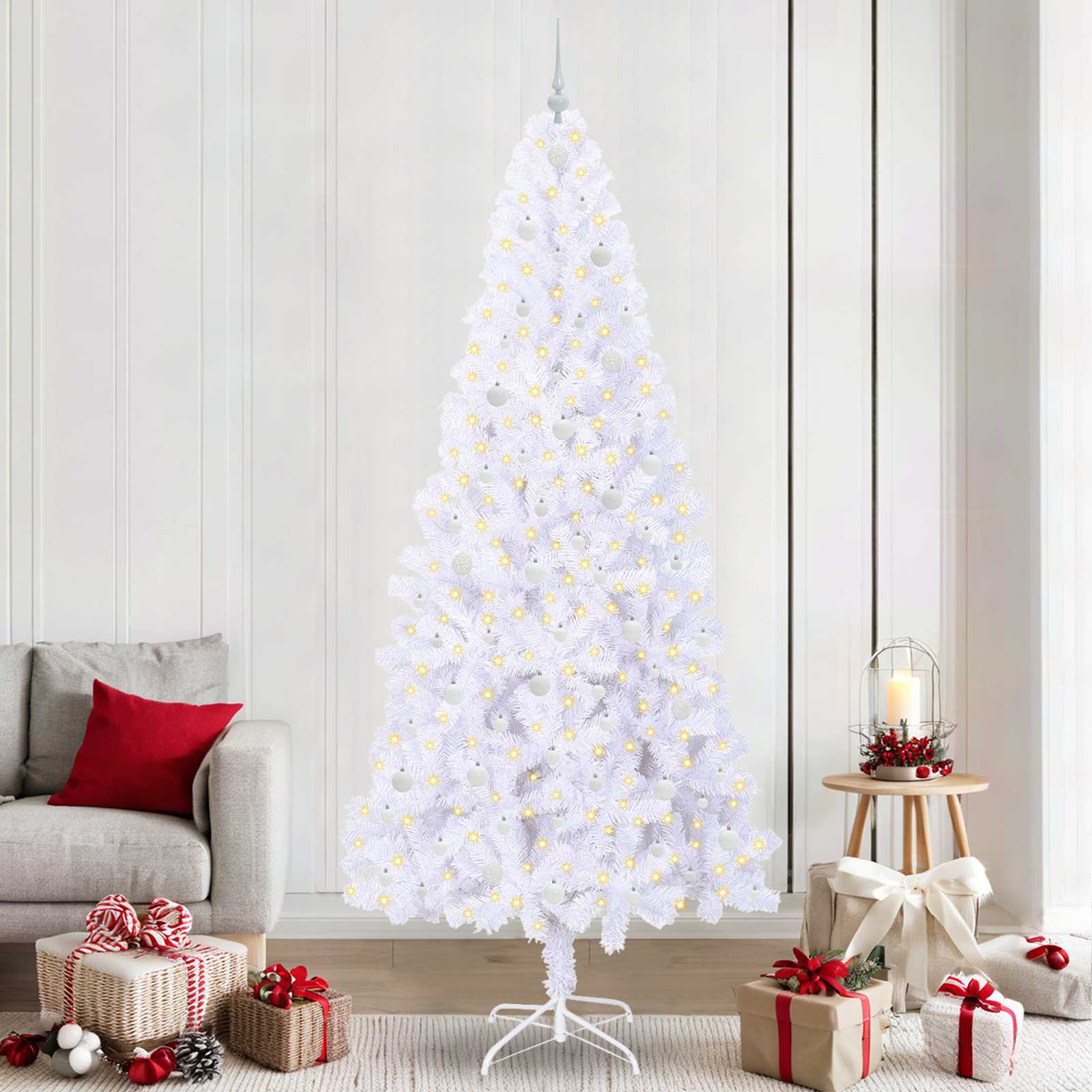 Albero di Natale artificiale Bianco 240 cm PVC e Acciaio 3426678