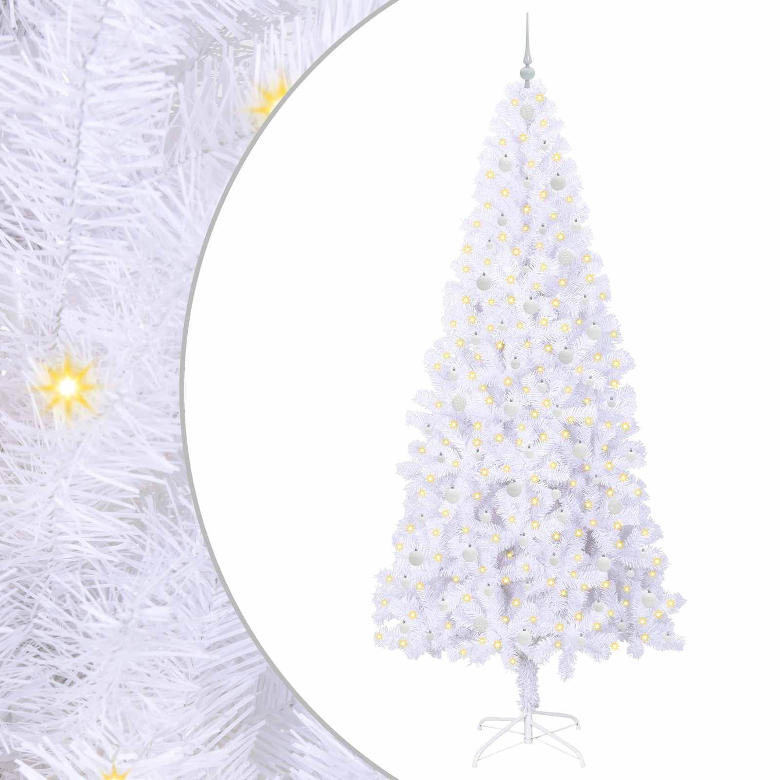 Albero di Natale artificiale Bianco 240 cm PVC e Acciaio 3426678