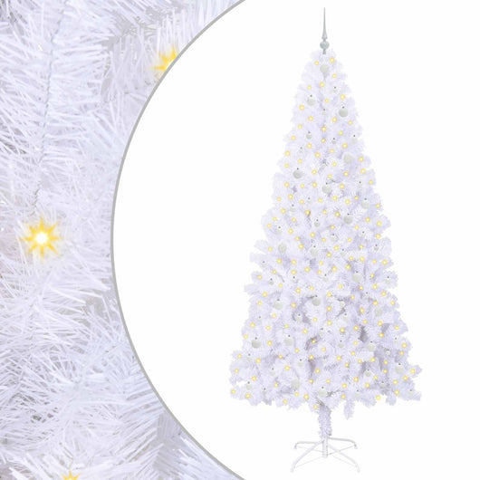 Albero di Natale Artificiale-Albero Natalizio Bianco 240 cm PVC e Acciaio 912052