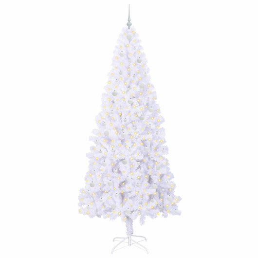 Albero di Natale Artificiale-Albero Natalizio Bianco 240 cm PVC e Acciaio 912052