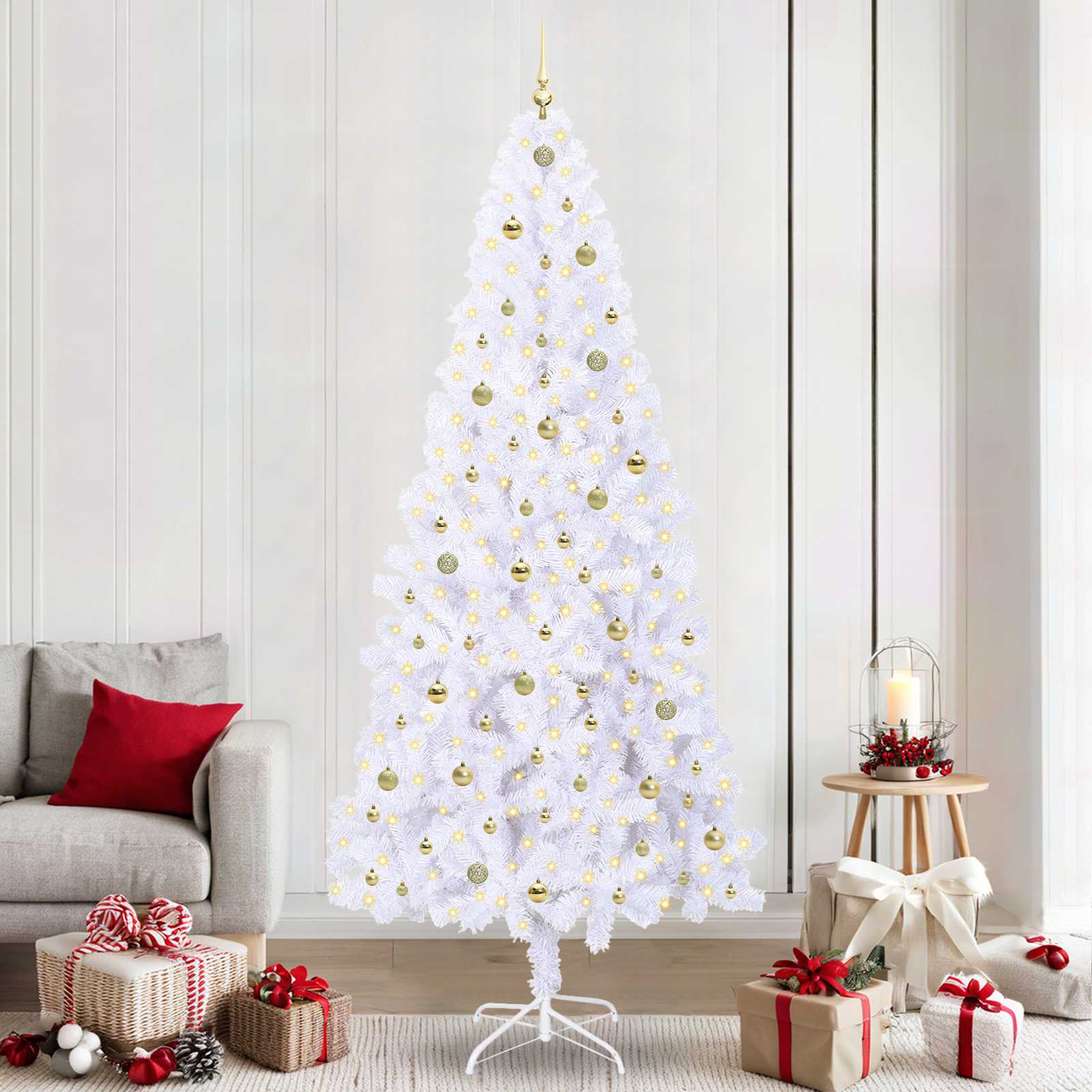 Albero di Natale artificiale Bianco 240 cm PVC e Acciaio 3426679