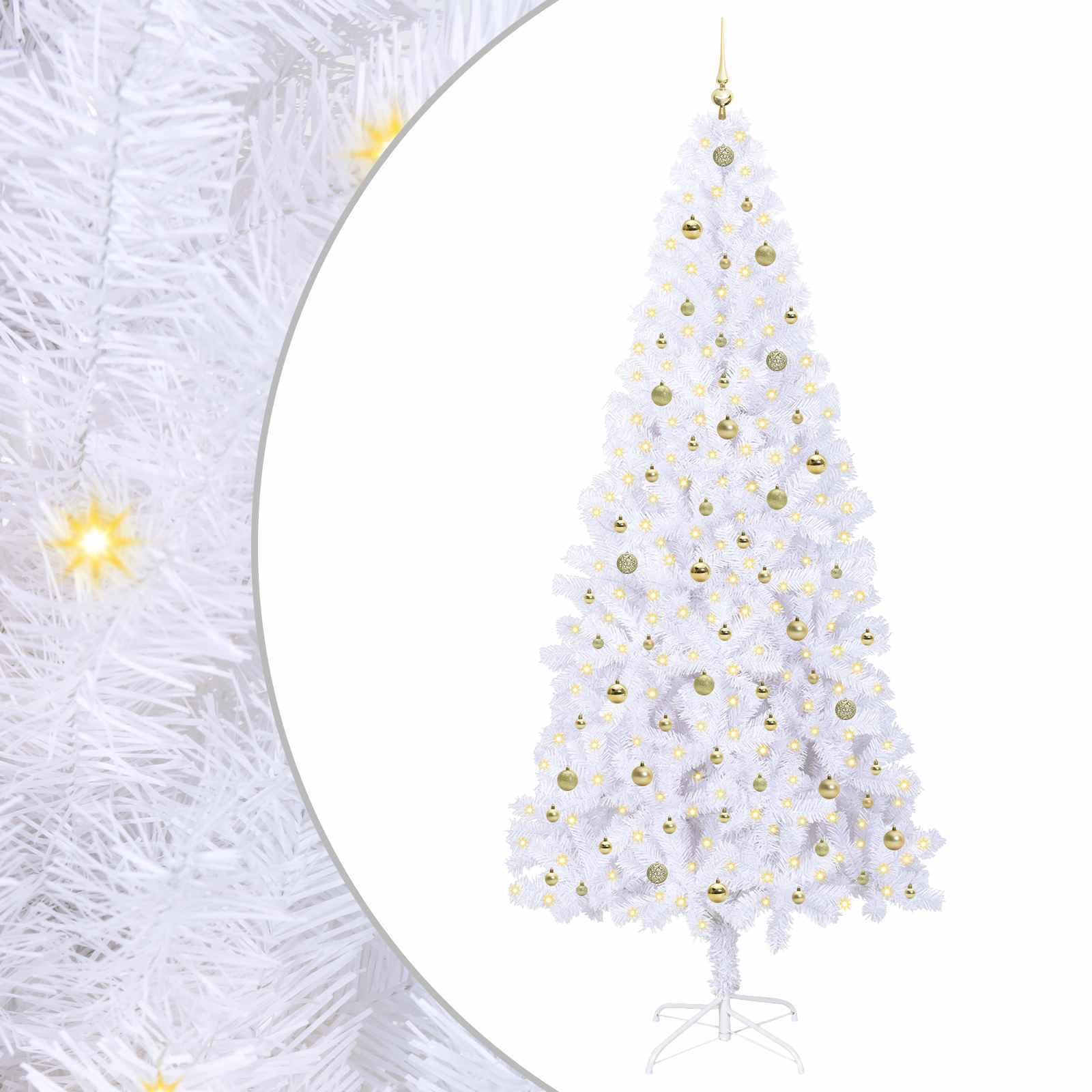 Albero di Natale artificiale Bianco 240 cm PVC e Acciaio 3426679