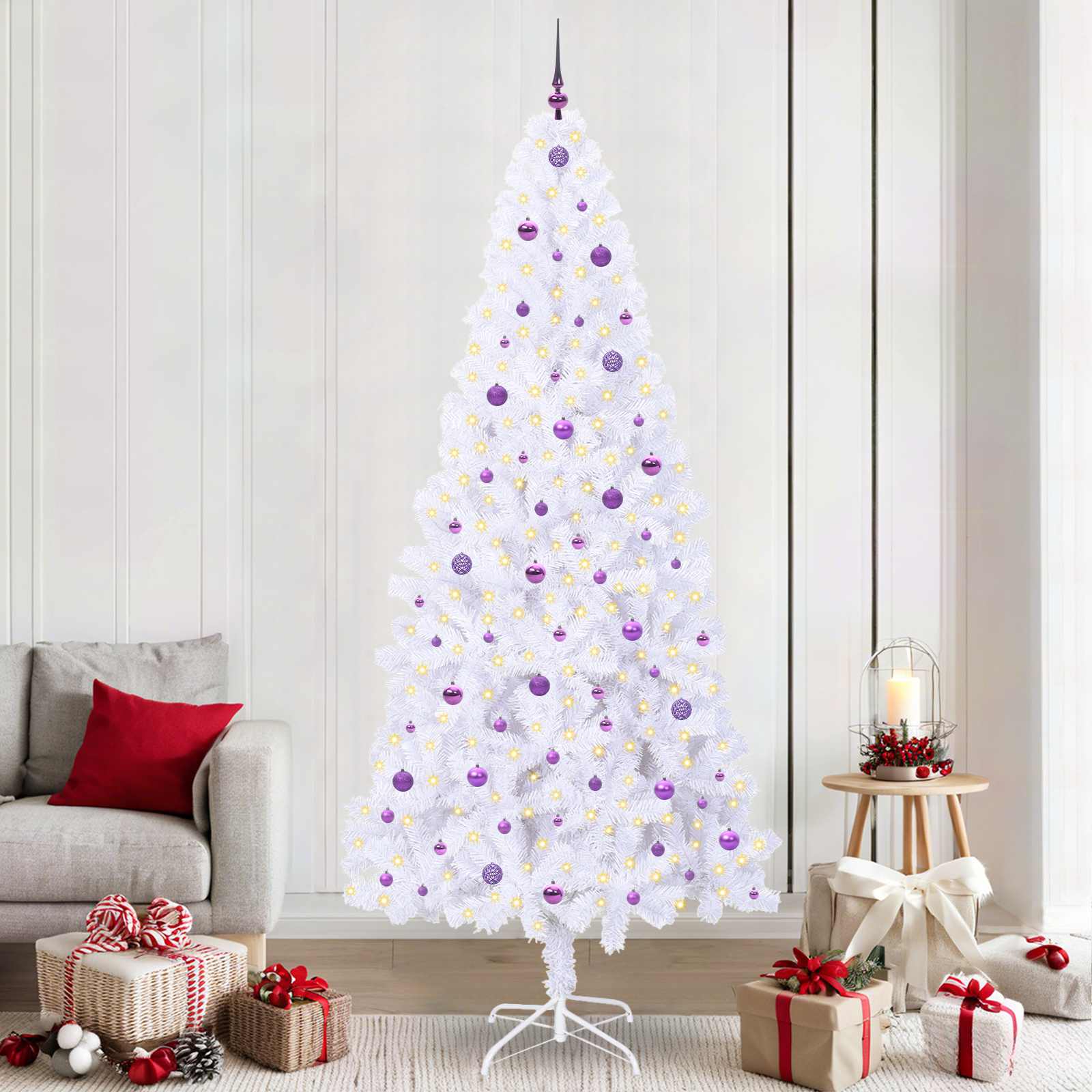 Albero di Natale artificiale Bianco 240 cm PVC e Acciaio 3426681