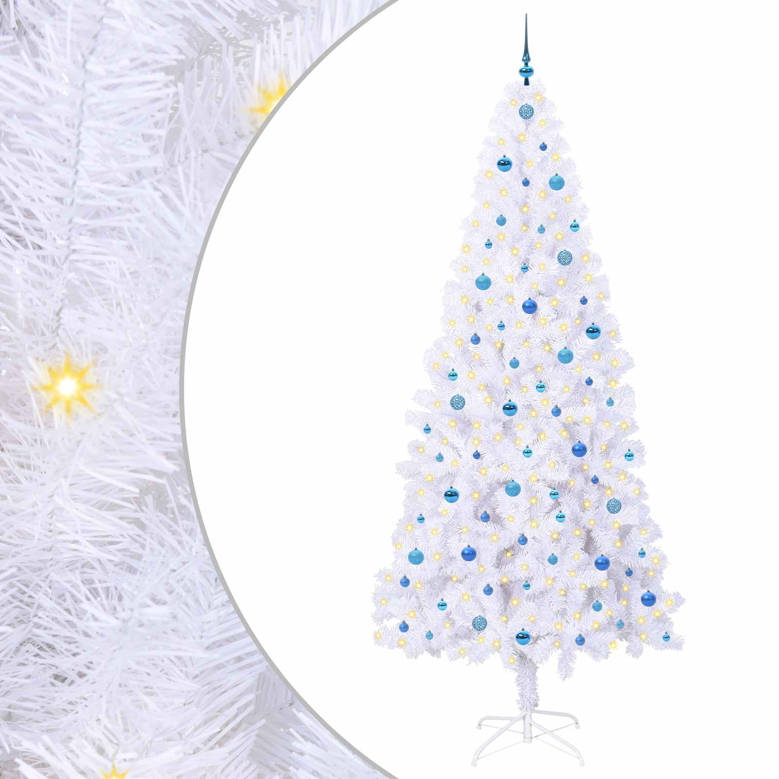 Albero di Natale artificiale Bianco 240 cm PVC e Acciaio 3426682