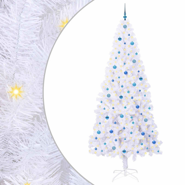 Albero di Natale Artificiale-Albero Natalizio Bianco 240 cm PVC e Acciaio 676852