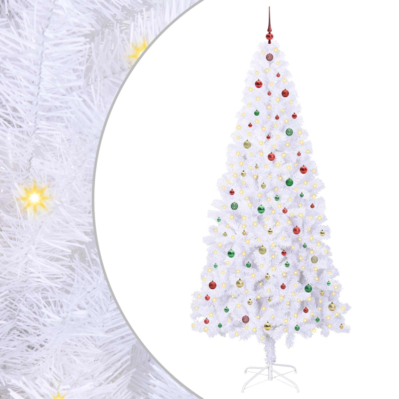 Albero di Natale artificiale Bianco 240 cm PVC e Acciaio 3426683