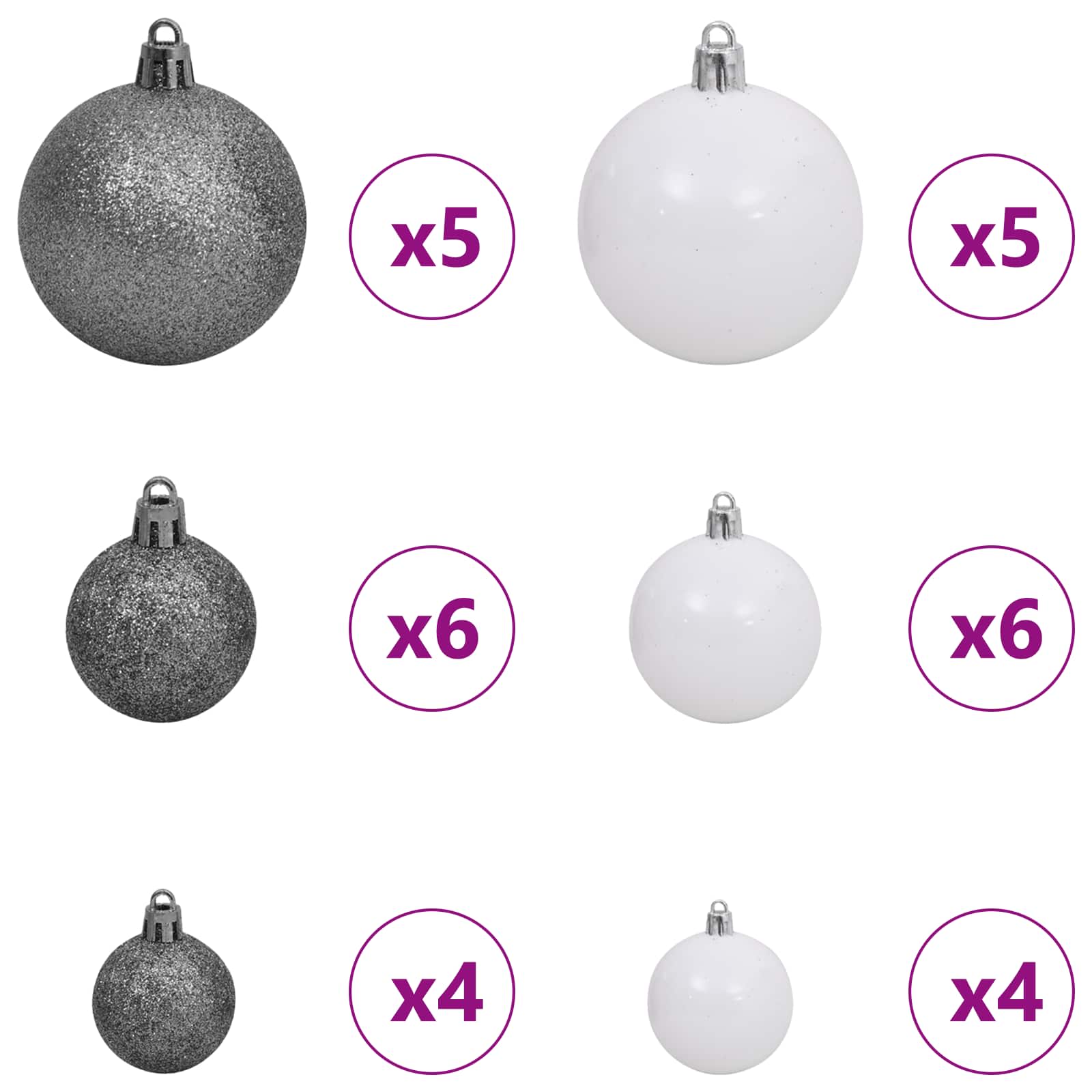 Albero di Natale artificiale Bianco 120 cm PVC e Acciaio 3426687