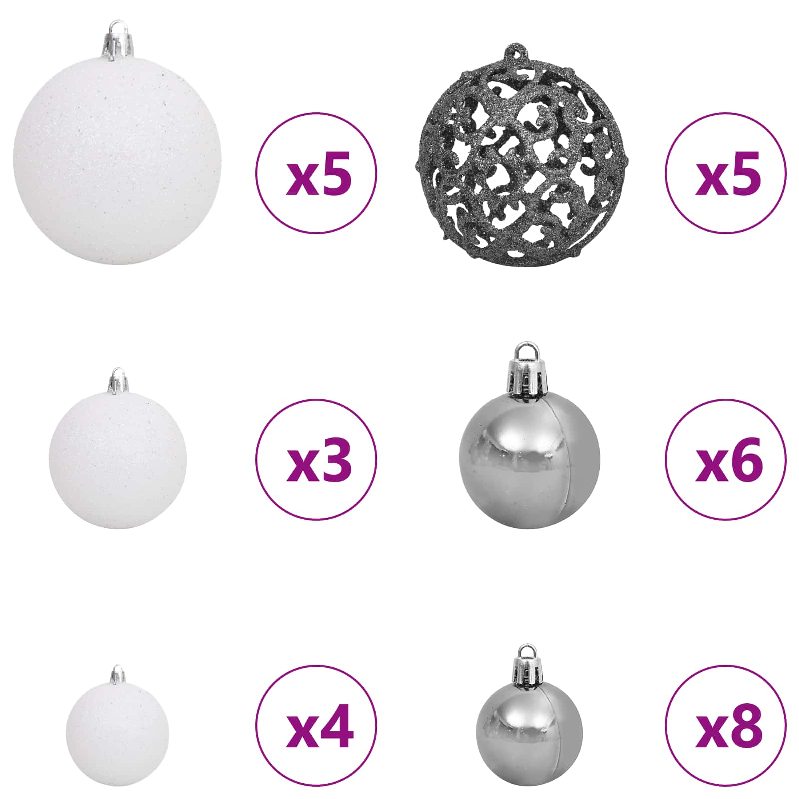 Albero di Natale artificiale Bianco 120 cm PVC e Acciaio 3426687