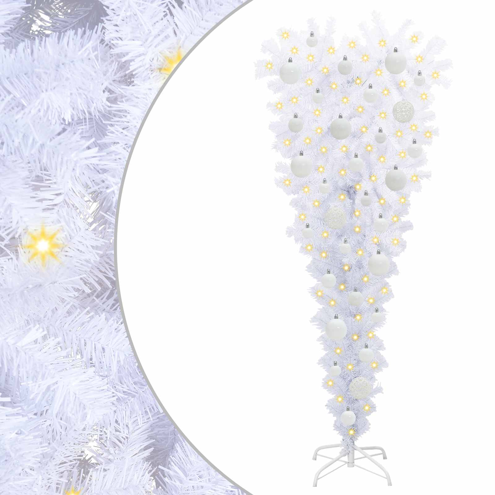 Albero di Natale artificiale Bianco 120 cm PVC e Acciaio 3426691