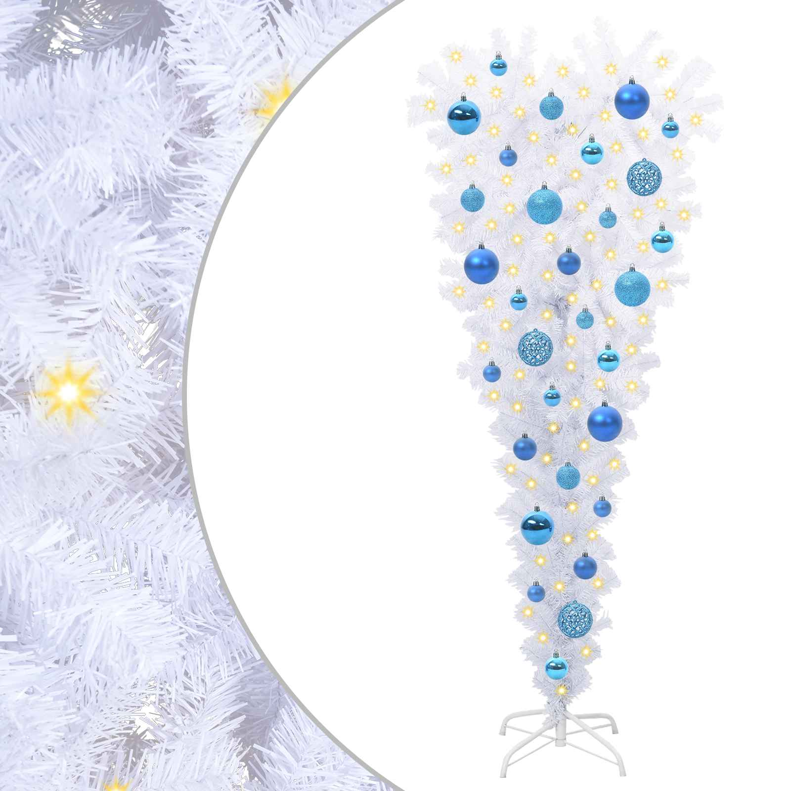 Albero di Natale artificiale Bianco 120 cm PVC e Acciaio 3426695