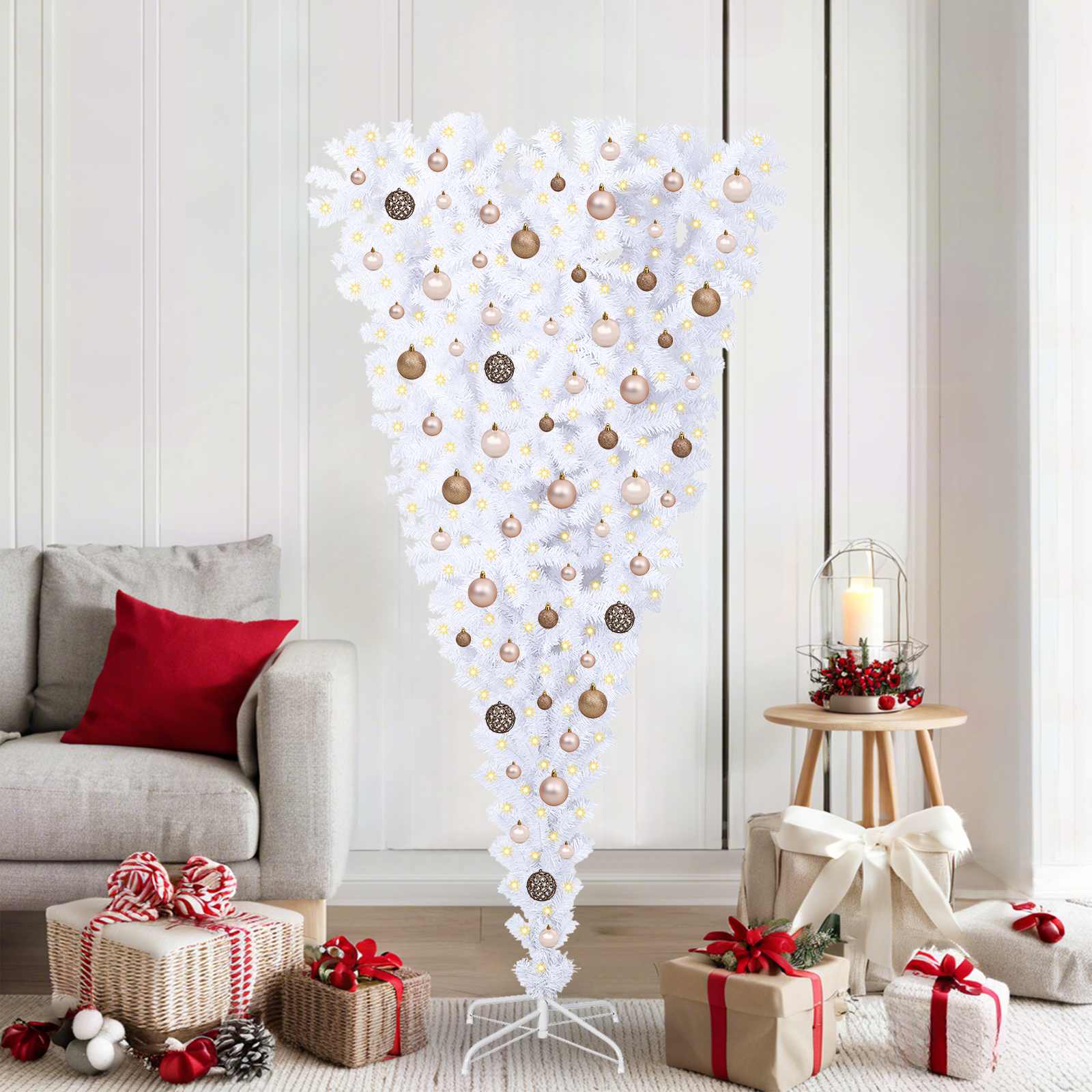 Albero di Natale artificiale Bianco 180 cm PVC e Acciaio 3426712