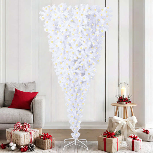 Albero di Natale artificiale Bianco 210 cm PVC e Acciaio 3426723